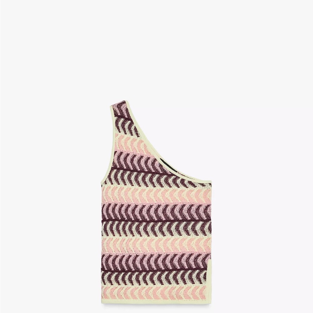 Zara Multicolor One-Shoulder Top